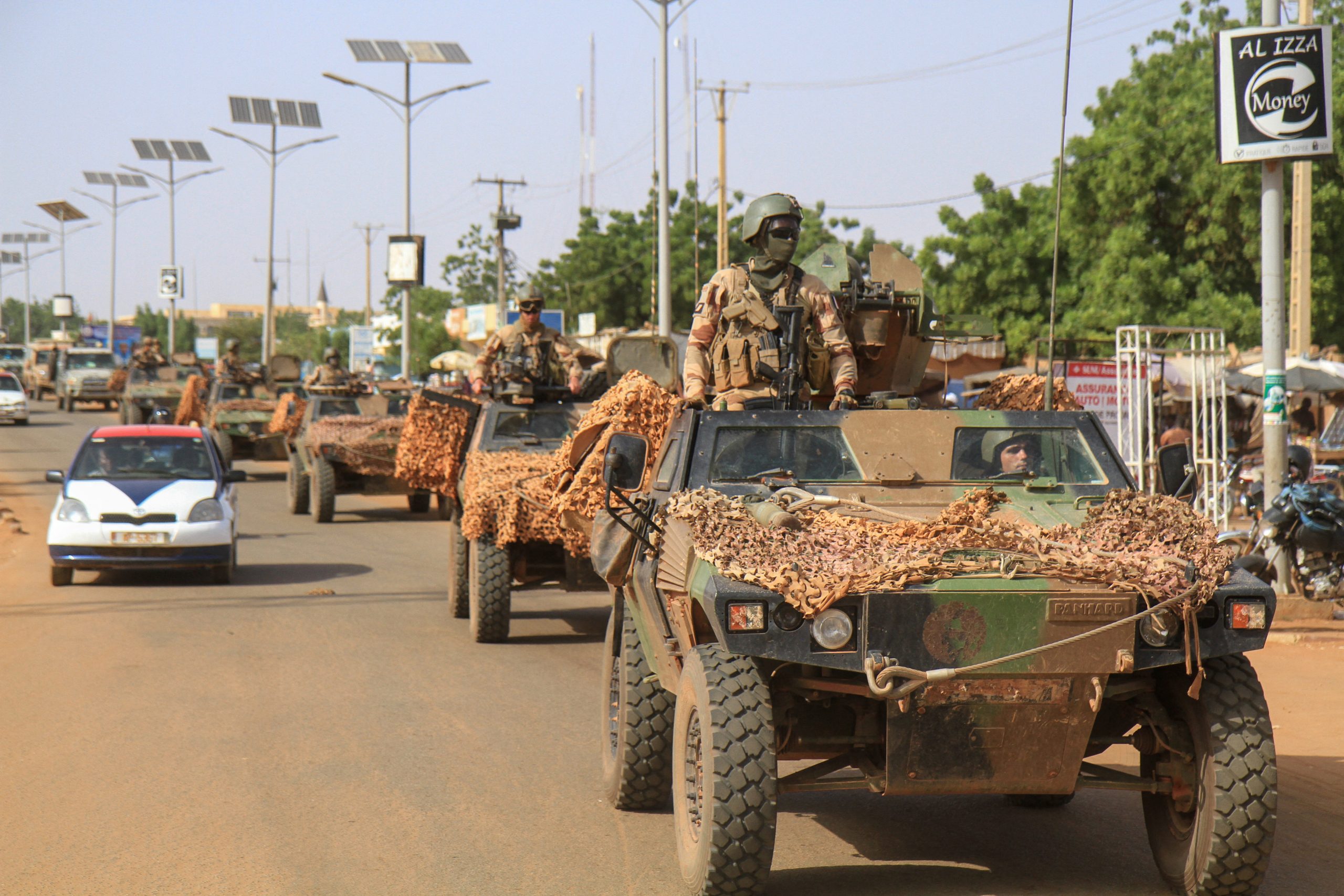 convoy of French troops leaving Niger